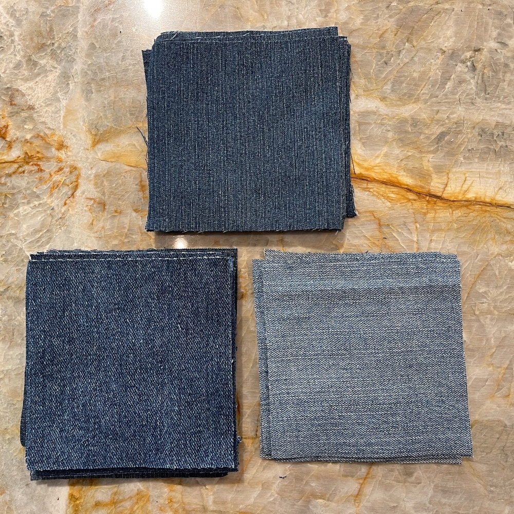40 Precut 5" Quilt Squares Assorted Fabric Charm Pack Denim
